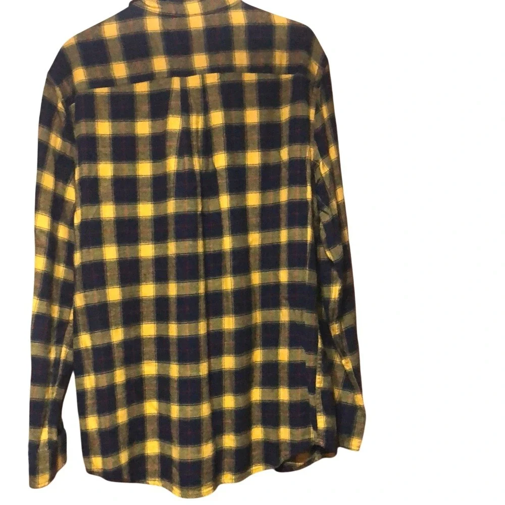 Chaps Yellow and Navy‎ Plaid Shirt